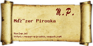 Mózer Piroska névjegykártya